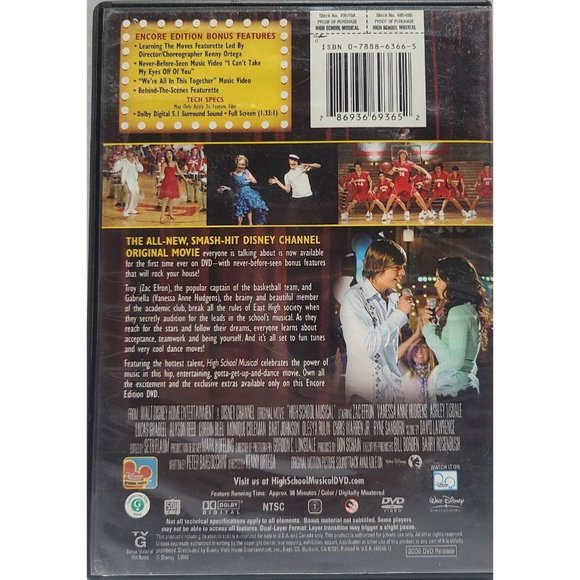 High School Musical (DVD, 2006) - Picture 2 of 2